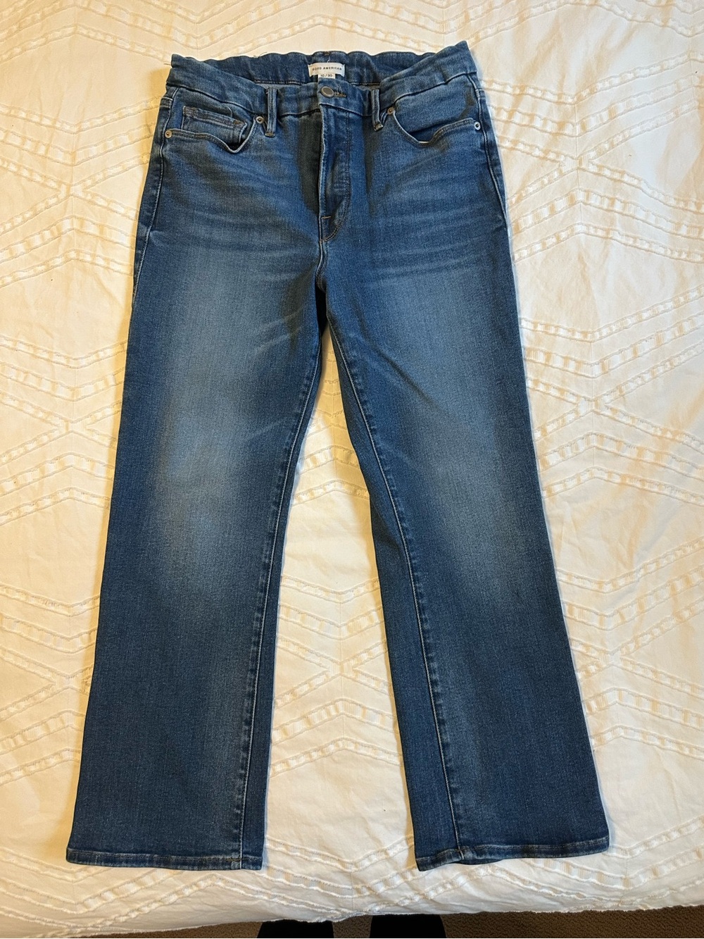 Good American Women's Soft Tech Good Legs Mini Bootcut Jeans